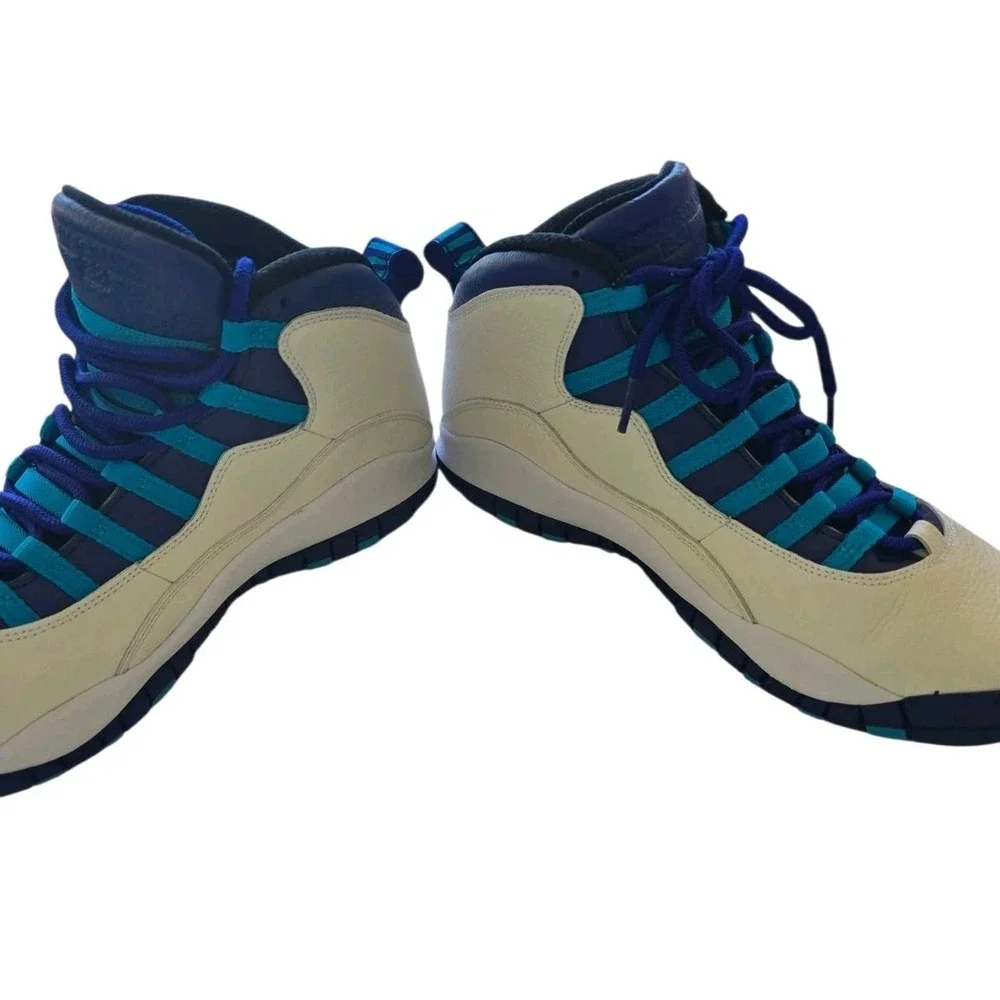 Air Jordan 10 Retro Mens Charlotte Hornets Shoes Size 10.5 Athletic White